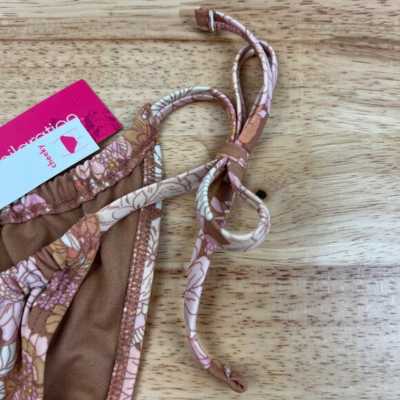 Xhilaration Juniors' Cheeky Floral Print String Bikini Bottom - Medium - NWT - Picture 5 of 8